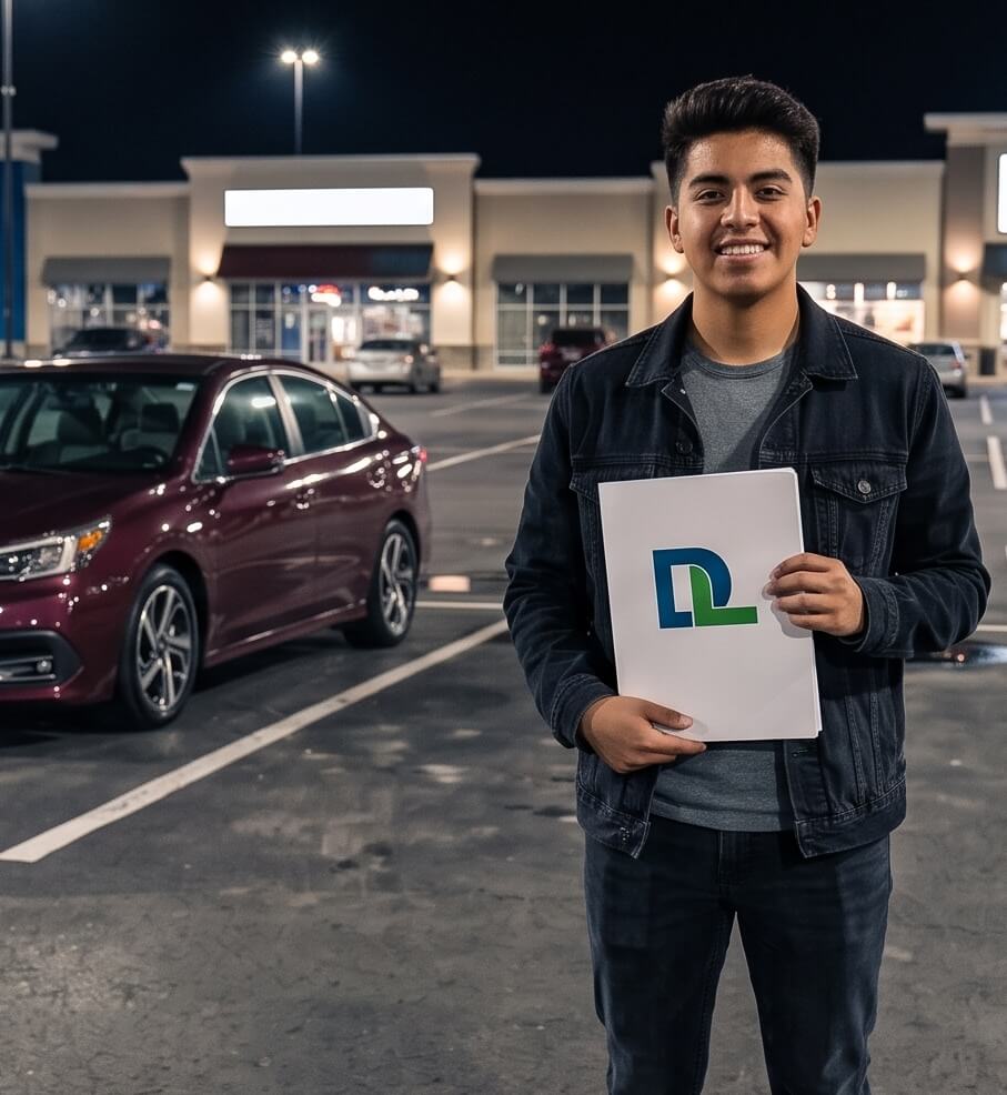 Driver with their new vehicle